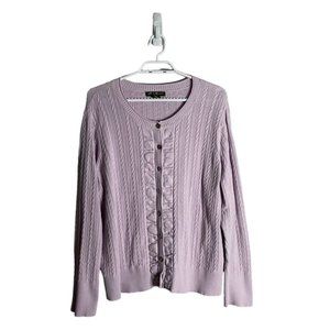 Eddie Bauer Women's Lilac Button Down Sweater Cardigan